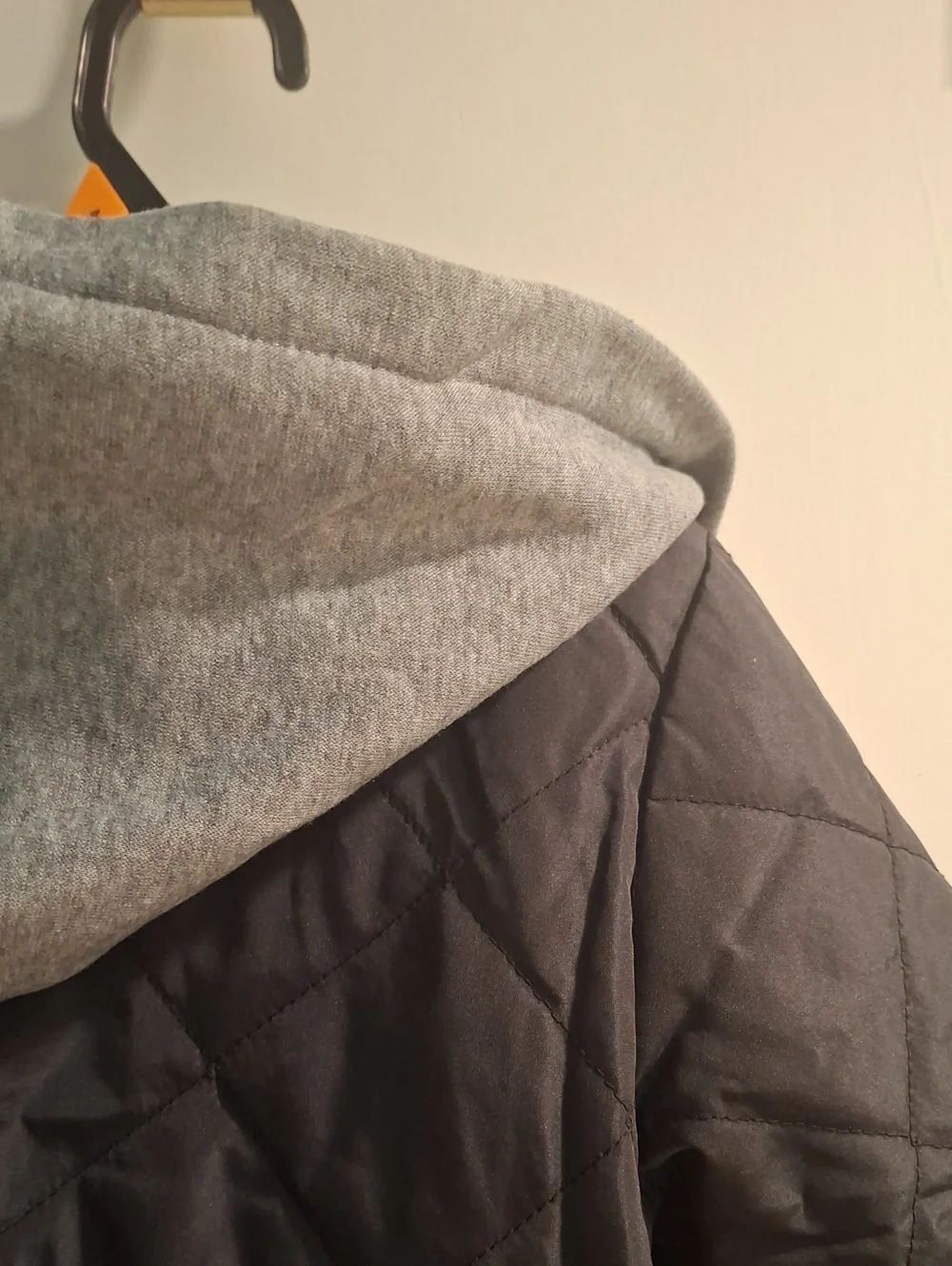 Kids Quilted Hooded Jacket - Dark Gray